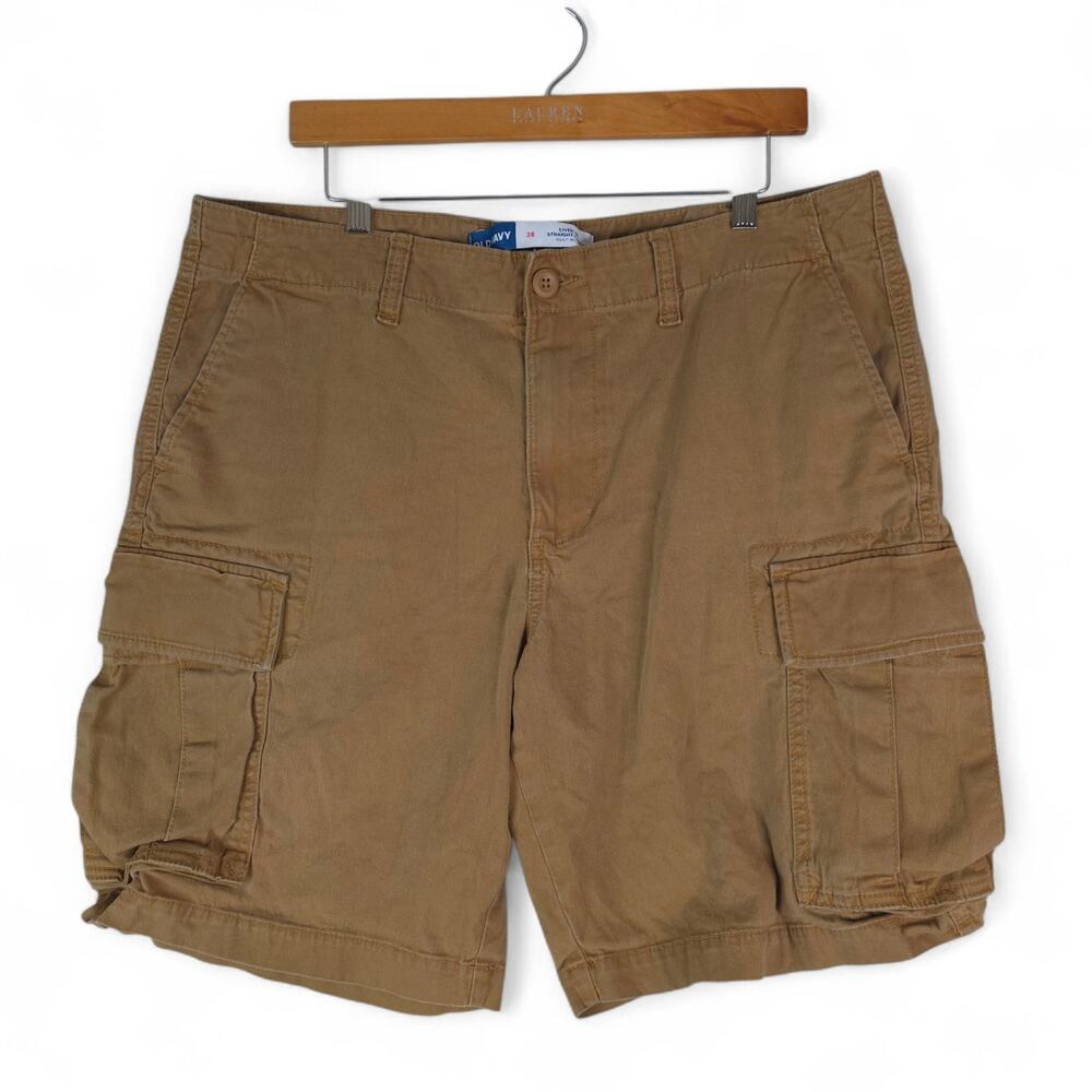 Old Navy Cargo Shorts Mens 38x9 Falconry Brown Lived‎ in Straight Flex Outdoors